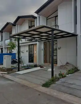 Kanopi alderon rangka tunggal atap alderon modern