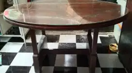 Bismillahirrahmanirrahim, meja makan oval dr kayu kuno dan antik