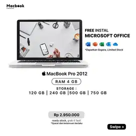 MACBOOK PRO 2012 13  4/240GB SUDAH SSD!  INTEL CORE i5