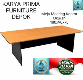 Meja Meeting Kerja 180x90x75 + 6 kursi kerja hidrolik4 jutafree ongkir