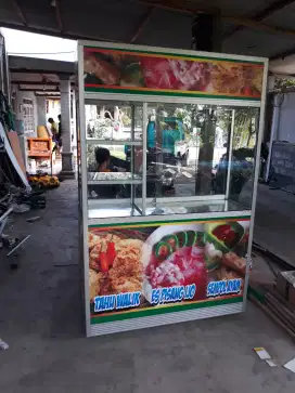 Both permanen untuk usaha kuliner gerobak aneka jajanan both etalase