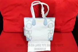 TAS WANITA MICHAEL KORS EVA LARGE TOTE BAG OPTIC WHITE - 30S9GV0T4B