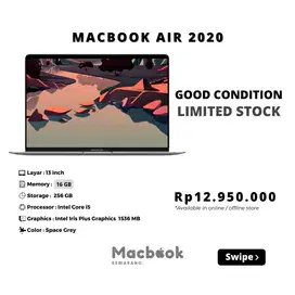 Macbook Air 2020 16/256 GB