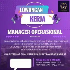 Manager operasional dan kaptain untuk tempat hiburan malam (thm)