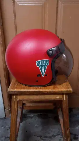 Helm bogo NJS red chili classic look size L original + BONUS