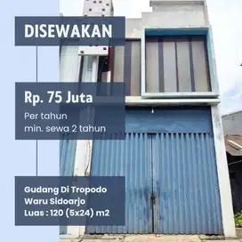 Disewakan Murah gudang tropodo ada kantor dekat bandara juanda