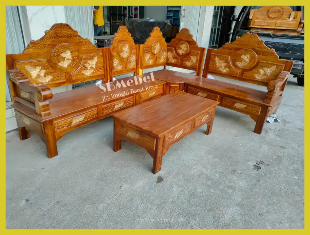 Ready - Kursi Sudut Nampan Kayu Jati Full Finishing alus