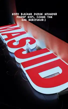 Neon box huruf timbul