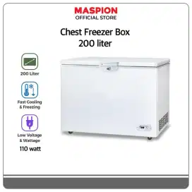 Freezer box Maspion 200 liter. Chest freezer bukaan atas. Frozen food