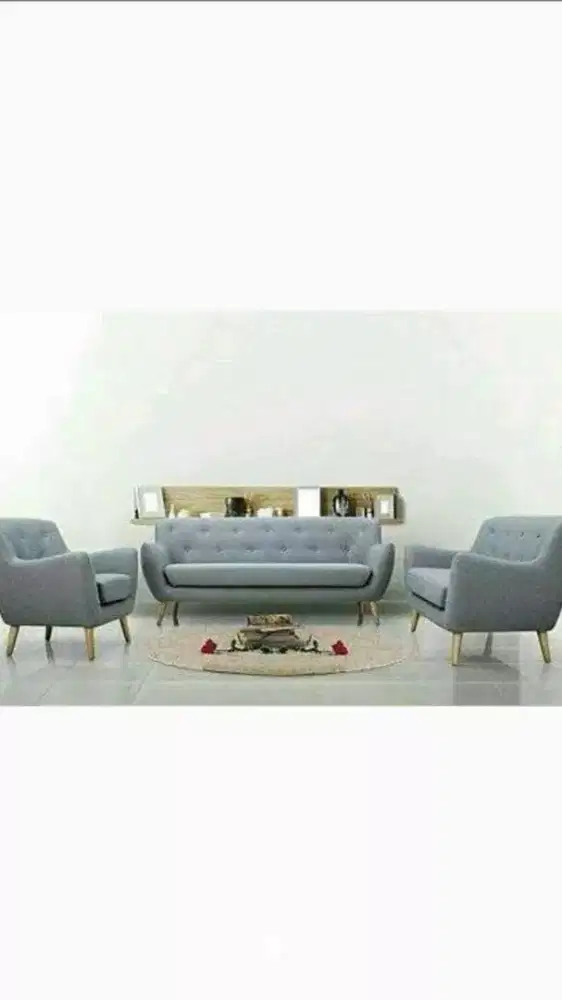 Sofa Retro Kaki Kayu 2.1.1 (Tanpa Meja)