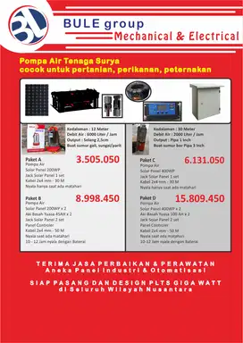 Pompa air tenaga surya panel solar PLTS