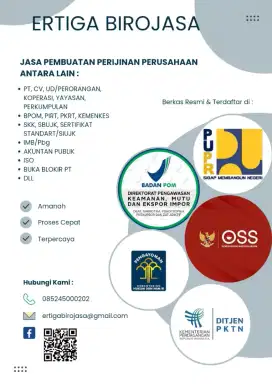 Jasa pembuatan Perizinan perusahaan