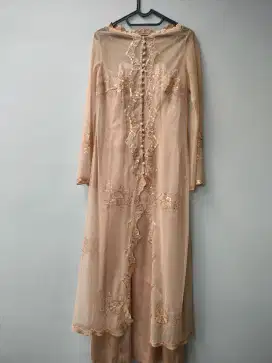 Gaun pesta kebaya bahan tille + long dress bahan satin