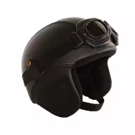 Helm retro kacamata full synthetic leather