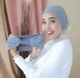 Ciput rajut bando pita karet belakang daleman hijab