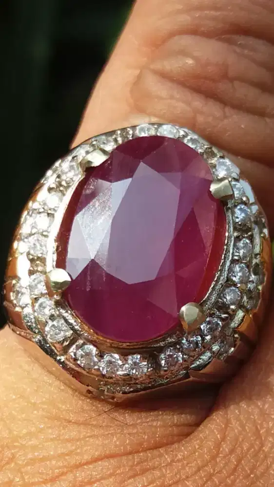 Jual Batu Cincin Permata Red Delima Ruby Cutting Top