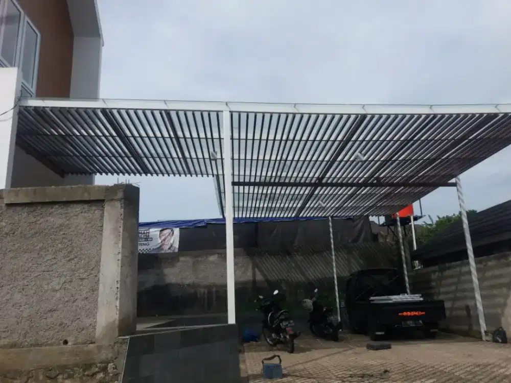 Kanopi kaca rangka pip