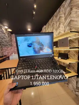 LAPTOP 1JTAN LENOVO THINKPAD CORE I3 RAM 4GB HDD 320GB BEKAS SECOND