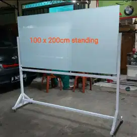 Glass whiteboard 100x200cm standing