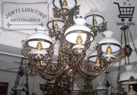 Lampu gantung cabang antik tangkai 9