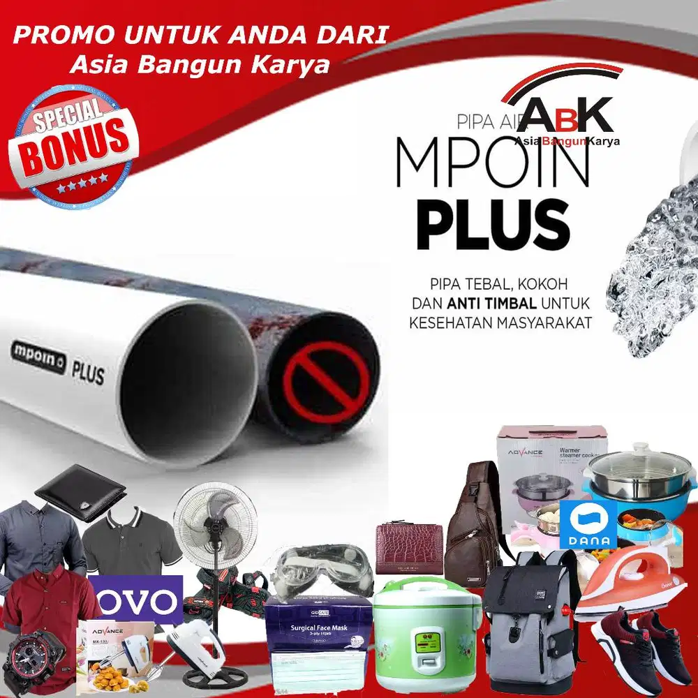 PROMO BONUS MENARIK PIPA PVC PIPAU MPOIN VINVIN WAVIN RUCIKA