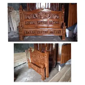 Dipan kayu jati ukuran 180x200