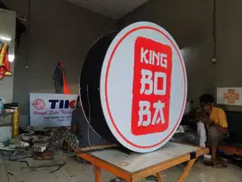 neonbox diameter 60cm KING BOBA es kopi susu cokelat