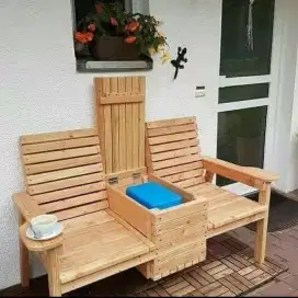 Meja kursi teras kayu