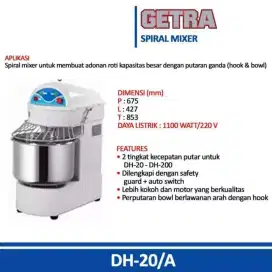 Mixer Spiral Adonan Roti Getra DH-20/A