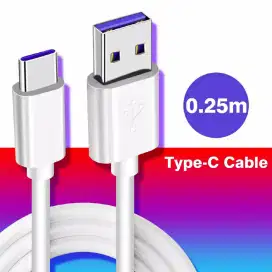 Kabel Data Charger Type-C To USB to Type-C 0.25m cocok utk Powerbank
