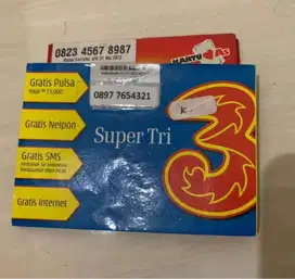 Nomor cantik paket Tri dan kartu As Telkomsel