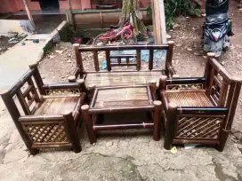 Jual kursi bambu hitam bale bambu hitam
