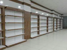 Etalae toko. Meja kasir, rak lemari toko dlserpong