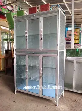 Rak Box Piring Jumbo 3pintu Plus Kunci