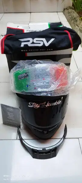 Helm Full Face RSV FF500 Paket Ganteng Size XXL Carbon Matte