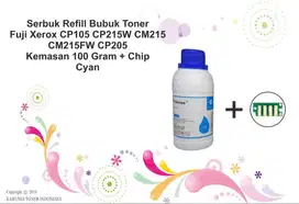 Serbuk Toner Fuji Xerox CP215 CM215 CM215FW CP205 + Chip 100 Gram Cyan