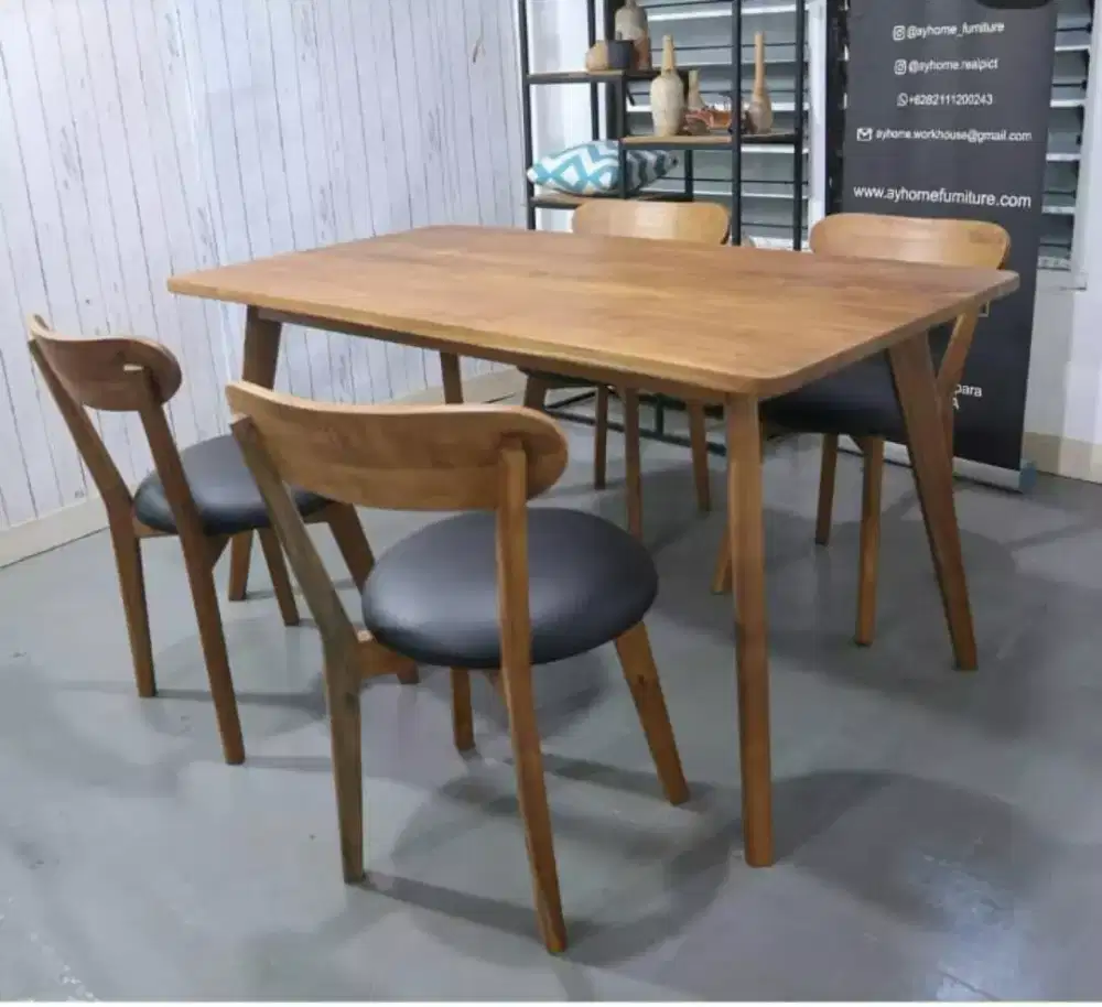 Meja Makan Retro 4kursi