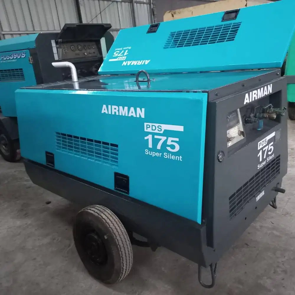 Kompresor Screw Airman Model PDS 175 cfm kapasitas 7 BAR Second 90%