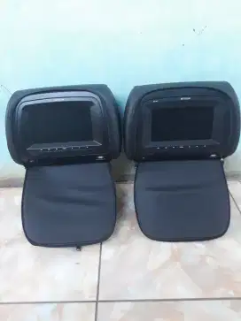 Headrest warna hitam langsung bisa dvd usb mp3 cd vcd tv