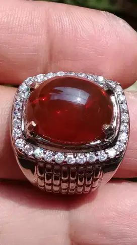 Jual Batu Cincin Natural Red Fire Oval Bagus sekali