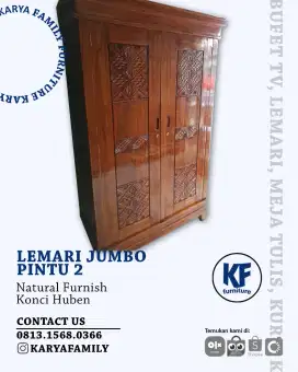Lemari jumbo pintu 2 Jati Minimalis