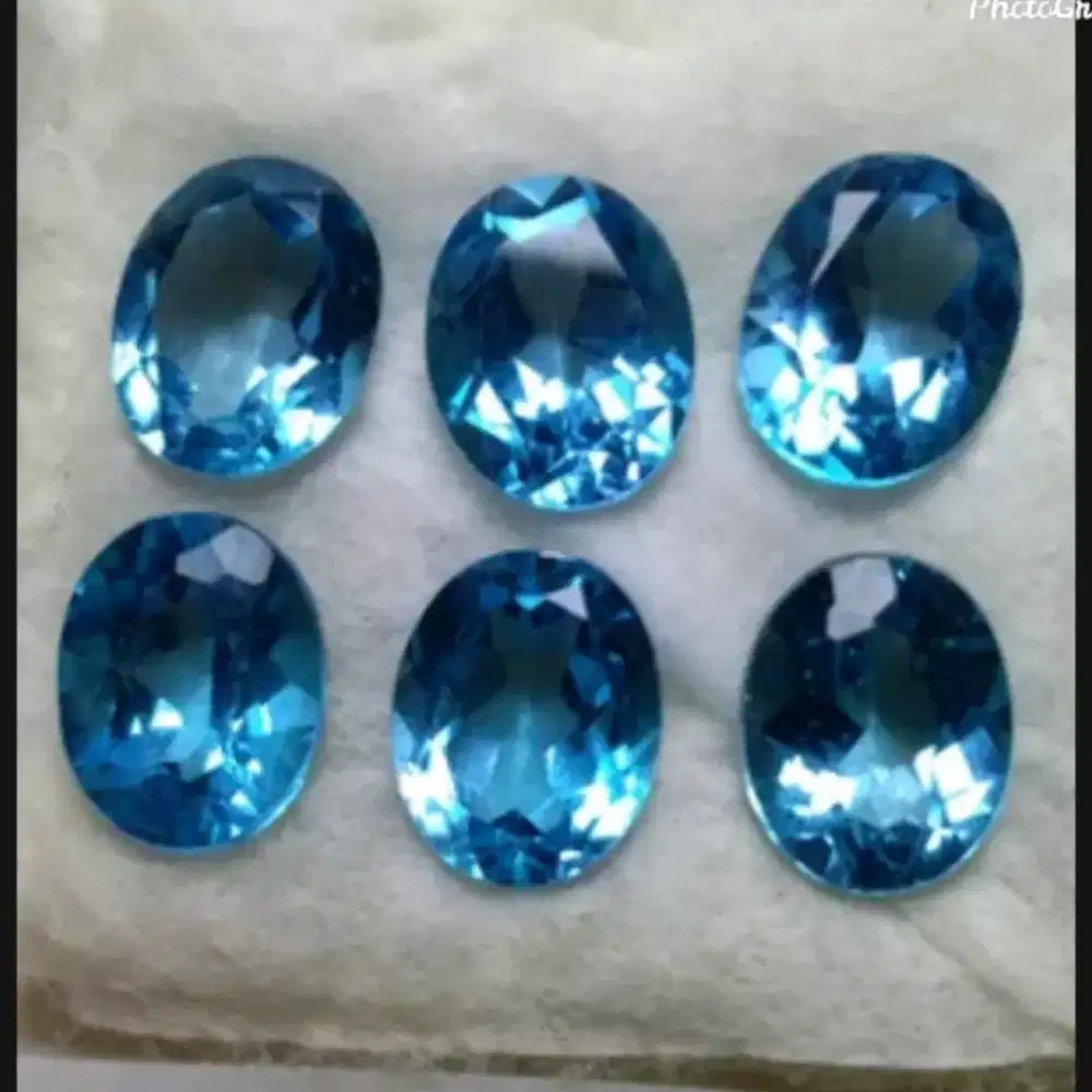 Natural blue topaz swiss top luster 6pcs