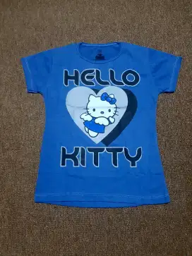Kaos karakter anak perempuan Hello Kitty