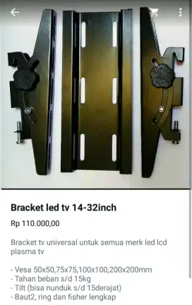 hasil pasang braket tv led lcd