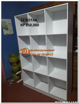 RAK SERBAGUNA RAK ARSIP KANTOR MODEL 12 DAN 15 KOTAK RAK BUKU LAUNDRY