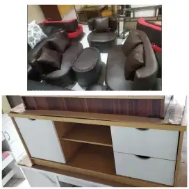 Paket promo sofa jasmine dan rak tv