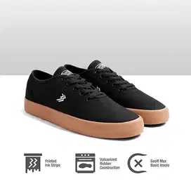 Sepatu Sneakers Pria Geoff Ethan Black gum - sepatu Kets kasual