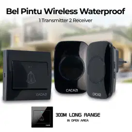cacazi bell pintu wireless waterproof 1  transmitter 2 receiver