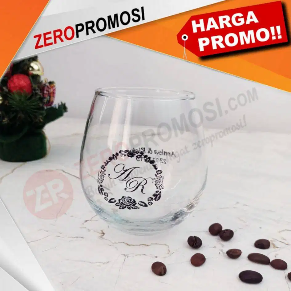 New Souvenir Custom Gelas Kaca Bulat Bubble Ball Dessert Glass