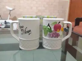 Cangkir keramik Nakato Mug 2 pcs gambar timbul